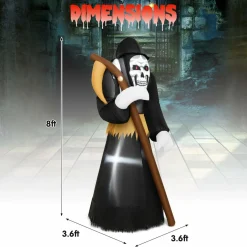 Tangkula 8 FT Halloween Inflatable Grim Reaper