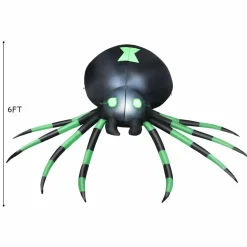Tangkula 6 Ft Halloween Inflatable Spider, Spider with LED Lights Outdoor Indoor Halloween Decorations