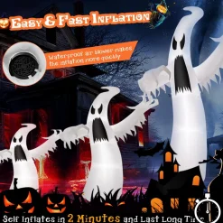Tangkula 12 FT Halloween Inflatable Ghost, Quick Blow up Halloween Decoration, Giant Inflatable Specter with Bright LED Lights