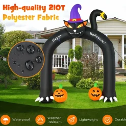 Tangkula 9 FT Halloween Inflatable Black Cat Archway