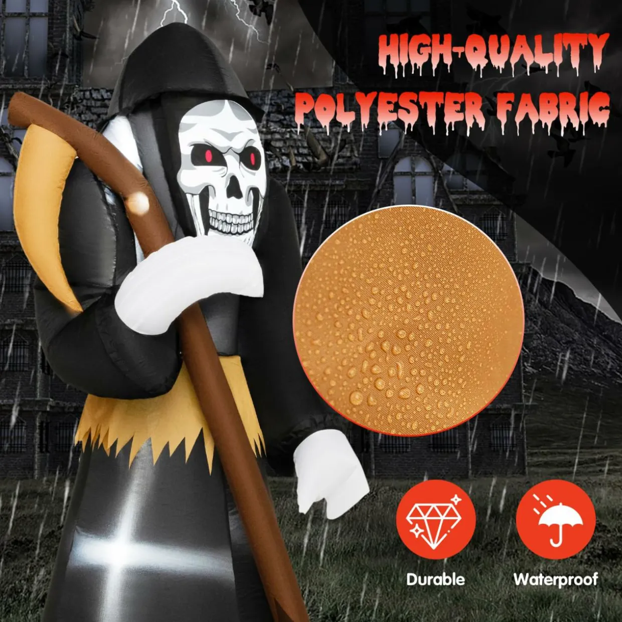 Tangkula 8 FT Halloween Inflatable Grim Reaper