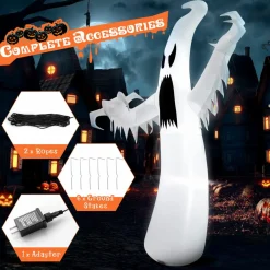 Tangkula 12 FT Halloween Inflatable Ghost, Quick Blow up Halloween Decoration, Giant Inflatable Specter with Bright LED Lights