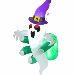 Tangkula 3.6 FT Halloween Inflatable Ghost Broke Out from Window