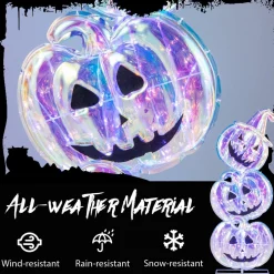 Tangkula 3.4 FT Halloween Lighted Stacked Pumpkins