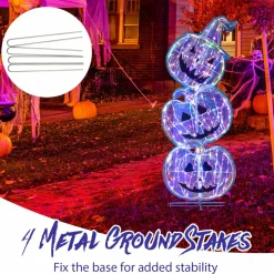 Tangkula 3.4 FT Halloween Lighted Stacked Pumpkins