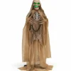 Tangkula 5.6 FT Halloween Standing Animated Skeleton with Chain, Animatronic Skull Grim Reaper with LED lights