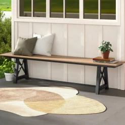 Tangkula 6 FT HDPE Outdoor Bench, Extra Long Patio Picnic Bench for 3-4 People, 1100 lbs Weight Capacity