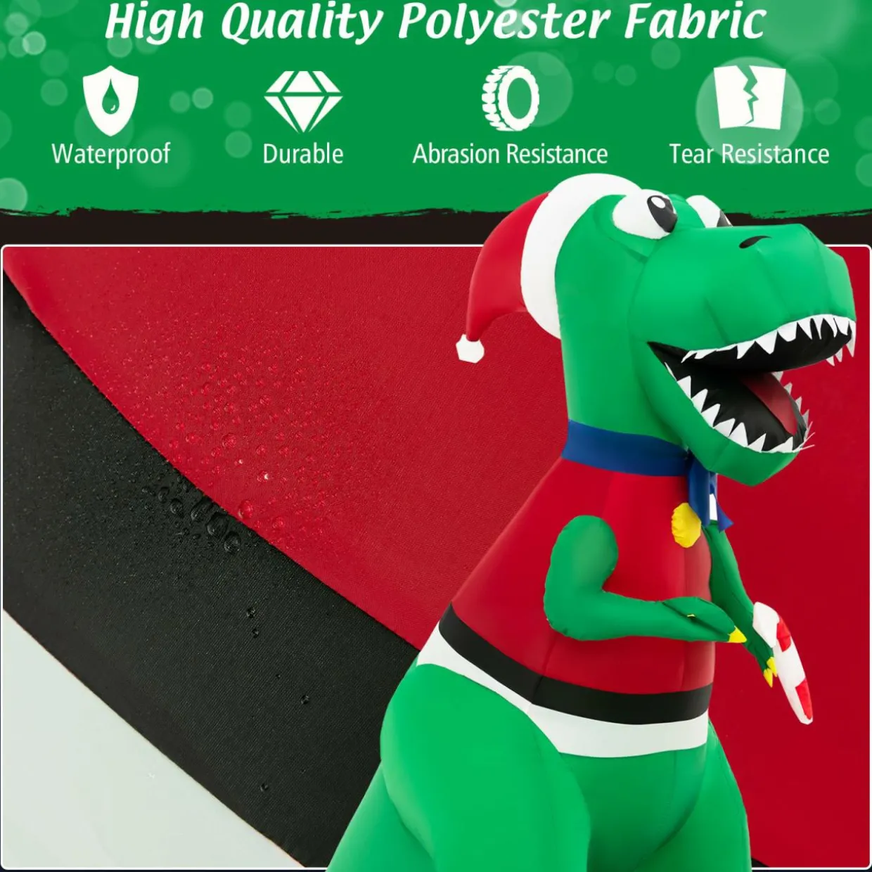 Tangkula 6.8 FT Inflatable Christmas Dinosaur