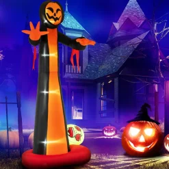 Tangkula 12 FT Inflatable Grim Reaper Ghost, Large Halloween Inflatables with Built-in LED Lights and Scary Skull