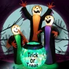 Tangkula 8 FT Inflatable Halloween Witches Holding Cauldron, Quick Blow up Halloween Sorceresses