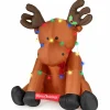 Tangkula 8.5 FT Large Christmas Inflatable Reindeer, Xmas Blow Up Holiday Yard Decoration with 24 LED String Lights