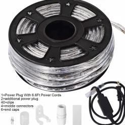 Tangkula 100 FT LED Rope Lights, Waterproof & Cuttable LED Strip Rope Lights