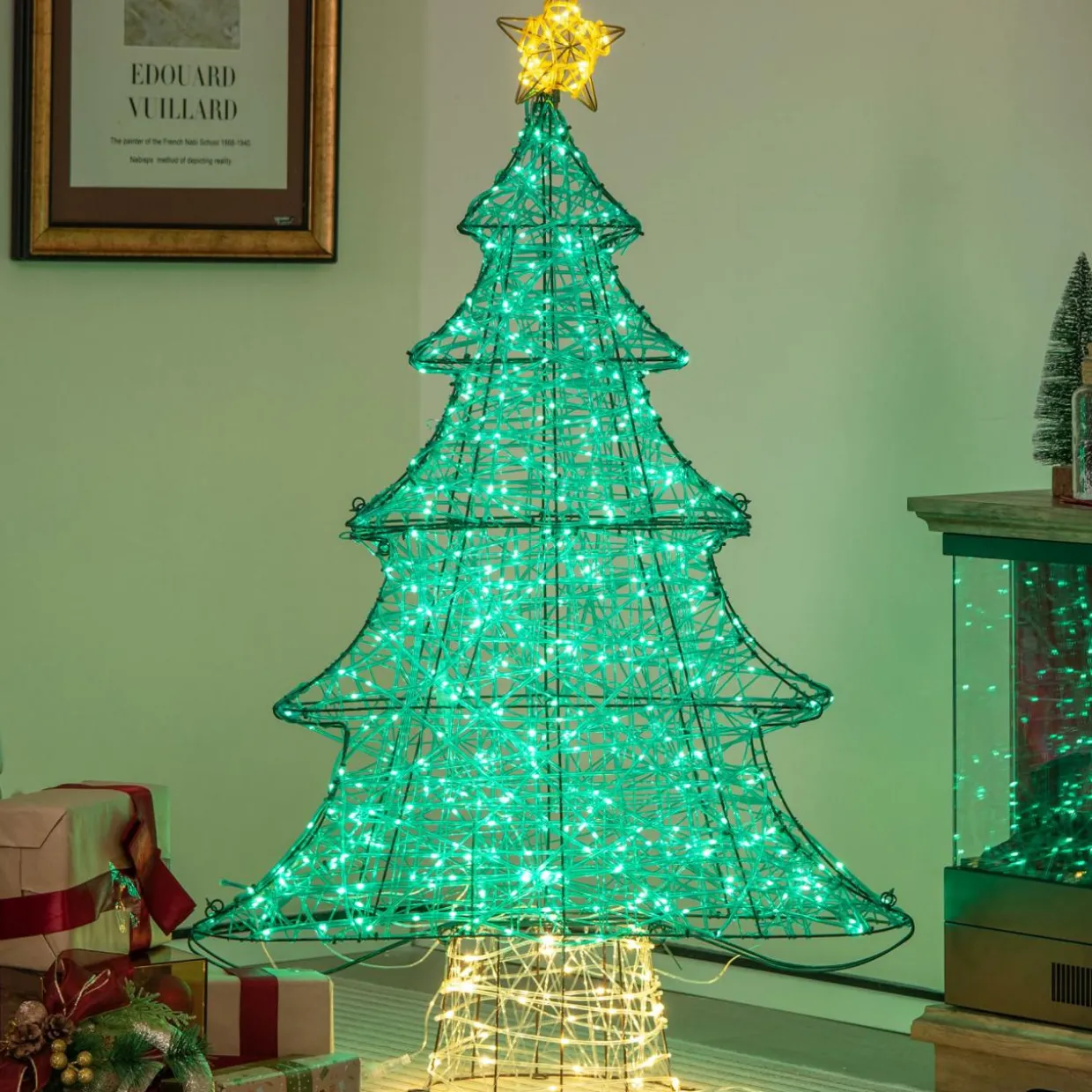 Tangkula 4 FT Lighted Artificial Christmas Tree