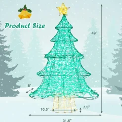 Tangkula 4 FT Lighted Artificial Christmas Tree