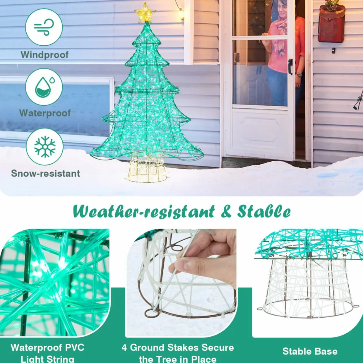 Tangkula 4 FT Lighted Artificial Christmas Tree