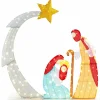 Tangkula 5 FT Lighted Christmas Nativity Scene Set, Outdoor Holy Family Decoration with 140 Warm White LED Lights