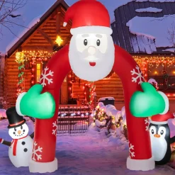 Tangkula 10 FT Lighted Christmas Inflatable Archway