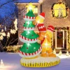 Tangkula 7 FT Lighted Christmas Inflatable Gingerbread Men Climbing Christmas Tree with LED Lights & Built-in Fan