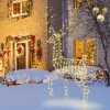 Tangkula 6 FT Lighted Christmas Reindeer, 3D Buck Xmas Decoration with 300 Warm White LED Lights
