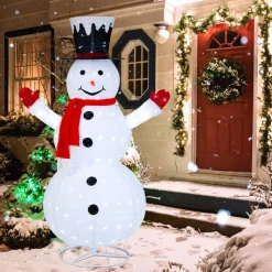 Tangkula 6 FT Lighted Christmas Snowman, Outdoor Pop-up Snowman Figure w/200 Lights