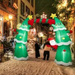 Tangkula 11 FT Lighted Christmas Inflatable Archway Decoration