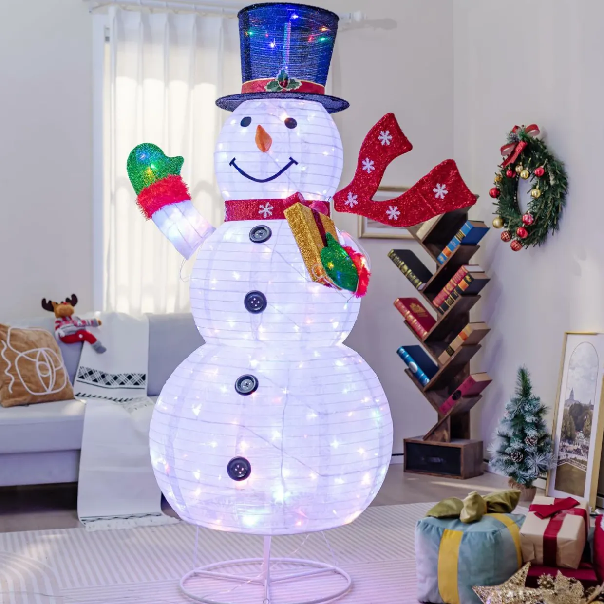 Tangkula 6 FT Lighted Christmas Snowman
