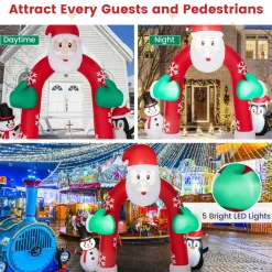 Tangkula 10 FT Lighted Christmas Inflatable Archway