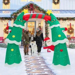 Tangkula 11 FT Lighted Christmas Inflatable Archway Decoration