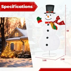 Tangkula 6 FT Lighted Christmas Snowman