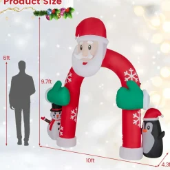 Tangkula 10 FT Lighted Christmas Inflatable Archway