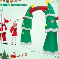 Tangkula 11 FT Lighted Christmas Inflatable Archway Decoration