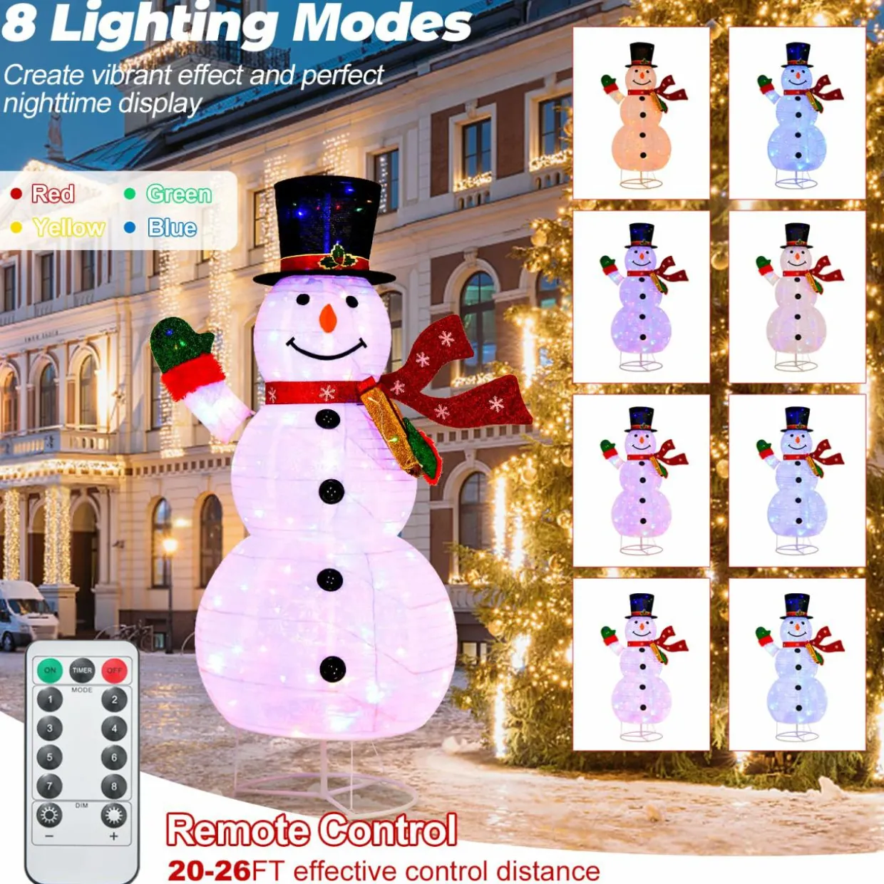 Tangkula 6 FT Lighted Christmas Snowman