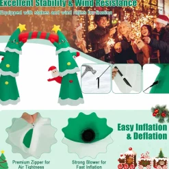 Tangkula 11 FT Lighted Christmas Inflatable Archway Decoration