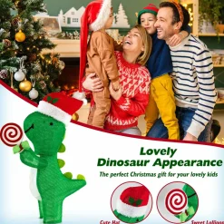Tangkula 2.4 FT Lighted Christmas Dinosaur Decoration