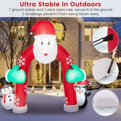 Tangkula 10 FT Lighted Christmas Inflatable Archway