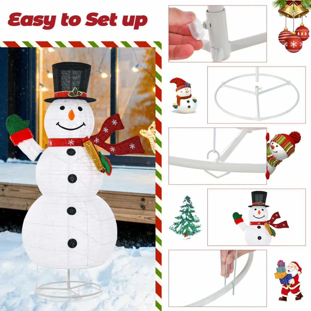 Tangkula 6 FT Lighted Christmas Snowman