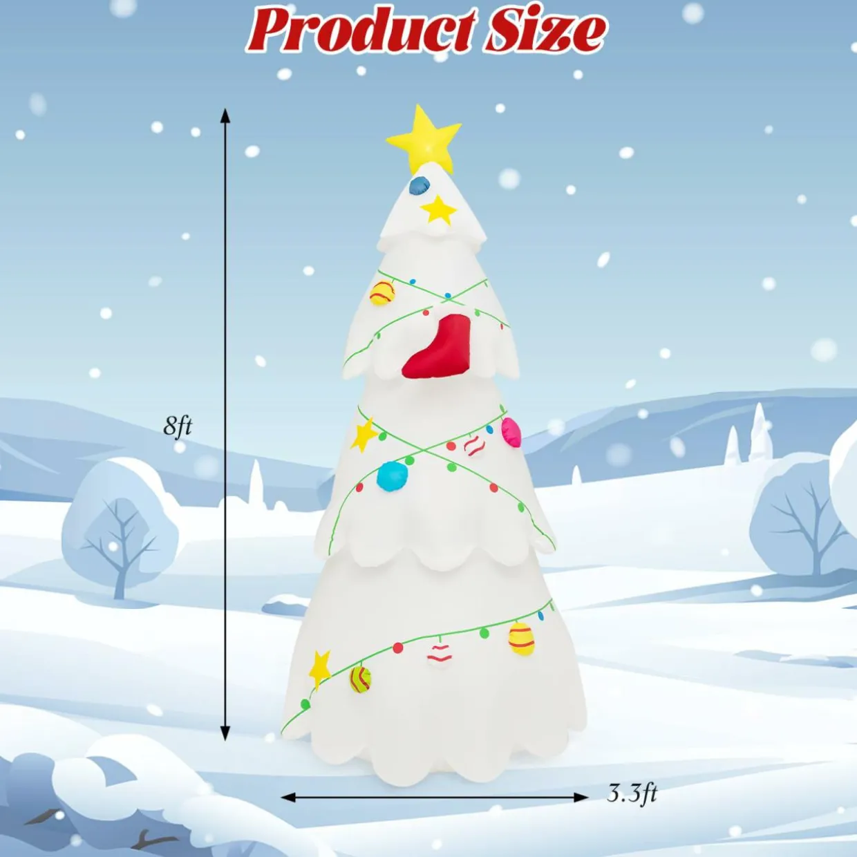 Tangkula 8 FT Lighted Inflatable Christmas Tree