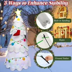 Tangkula 8 FT Lighted Inflatable Christmas Tree