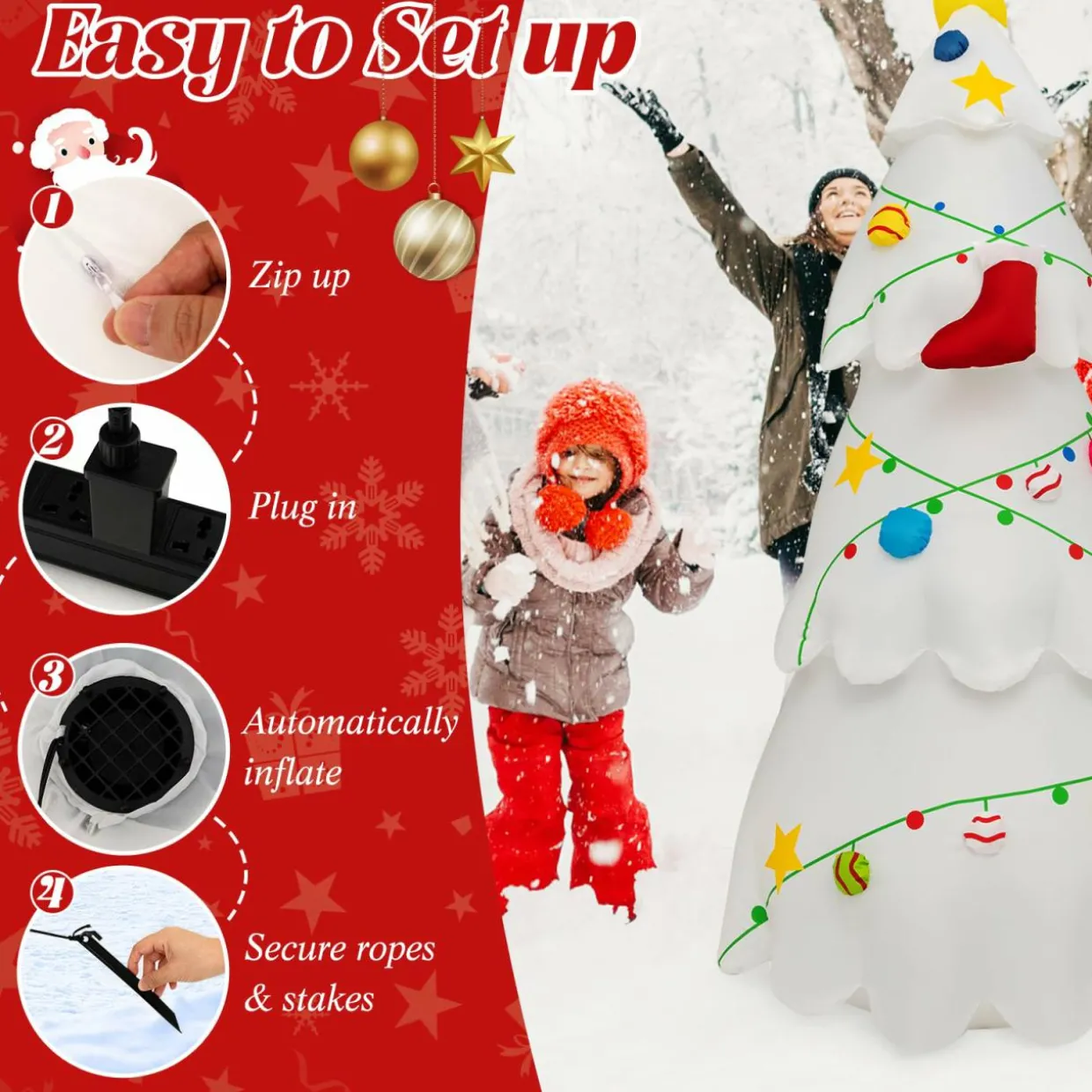Tangkula 8 FT Lighted Inflatable Christmas Tree