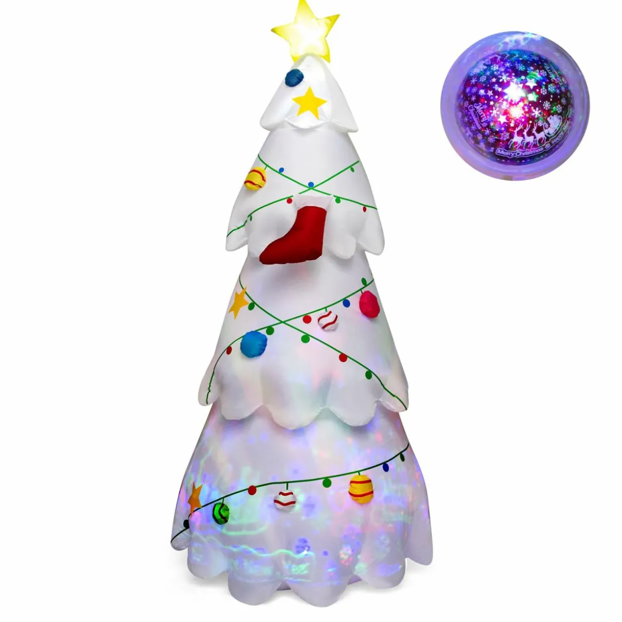 Tangkula 8 FT Lighted Inflatable Christmas Tree
