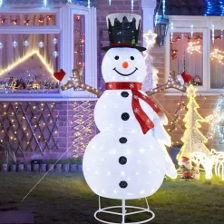 Tangkula 6 FT Lighted Pop-Up Christmas Snowman, Indoor Outdoor Christmas Decoration with 180 Pre-Lit LED Lights