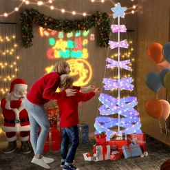Tangkula 7 FT Lighted Spiral Christmas Tree