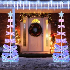 Tangkula 7 FT Lighted Spiral Christmas Tree