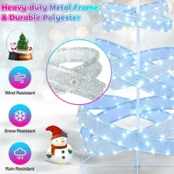 Tangkula 7 FT Lighted Spiral Christmas Tree