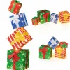Tangkula 4 FT Lighted Stacked Gift Boxes, Light up Box Tower Christmas Decorations with Built-in LED Lights & Decorative Bows