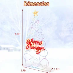 Tangkula 5.6 FT Multi-Color Changing Lighted Christmas Tree Neon Sign