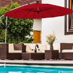 Tangkula 10 FT Patio Offset Umbrella, Outdoor Cantilever Umbrella