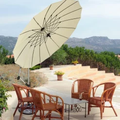 Tangkula 10 FT Patio Offset Umbrella, Outdoor Cantilever Umbrella