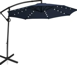 Tangkula 10 FT Patio Offset Umbrella with 360 Degree Rotation