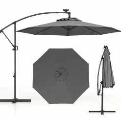 Tangkula 10 FT Patio Offset Umbrella with 360 Degree Rotation